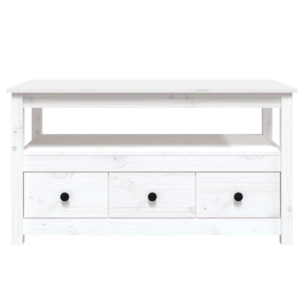 Salongbord Sofabord Hvit 102x49x55 cm heltre furu