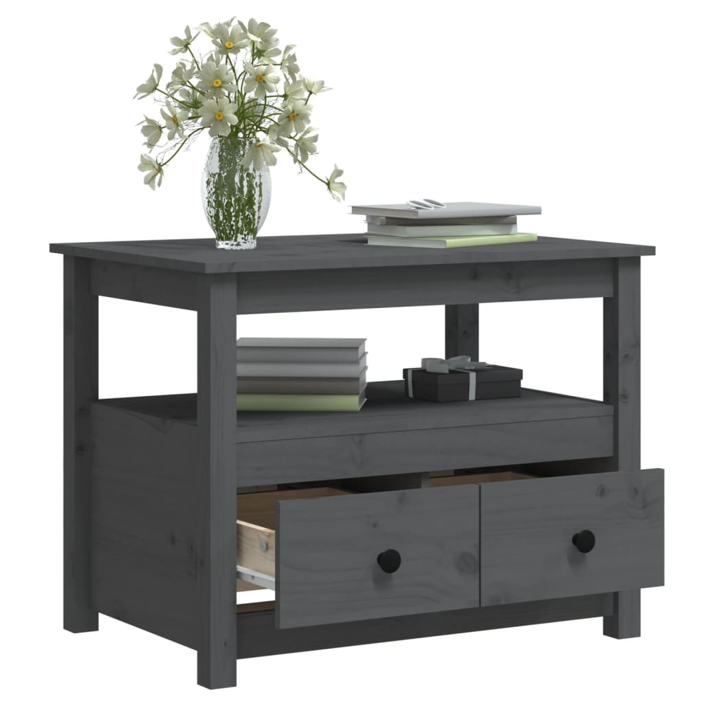 Salongbord Sofabord Grå 71x49x55 cm heltre furu