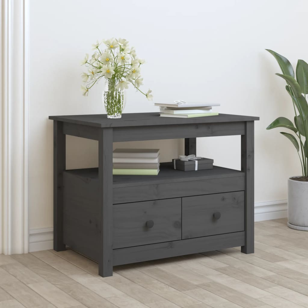 Salongbord Sofabord Grå 71x49x55 cm heltre furu