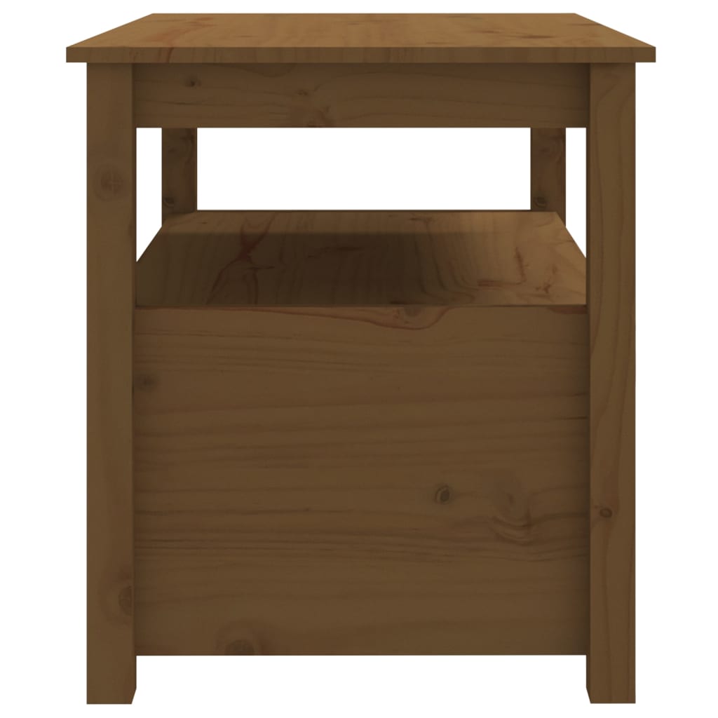Salongbord Sofabord Tre heltre furu Honningbrun 71x49x55 cm