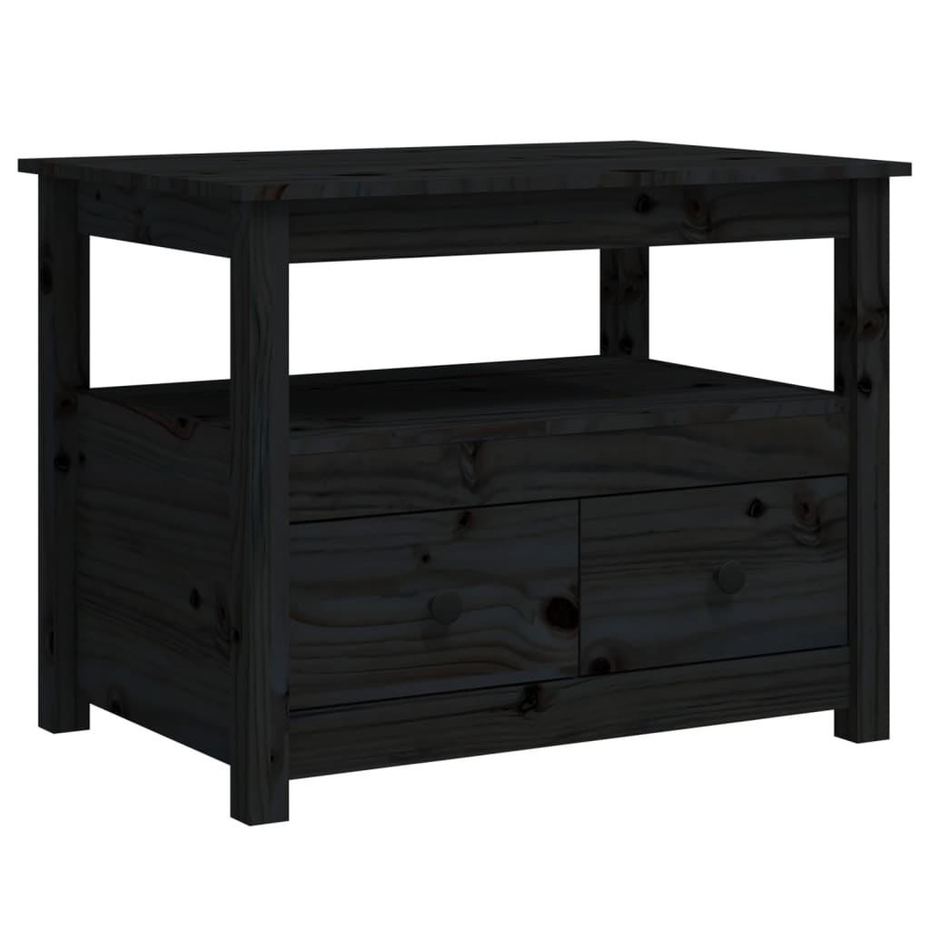 Salongbord Sofabord Svart 71x49x55 cm heltre furu
