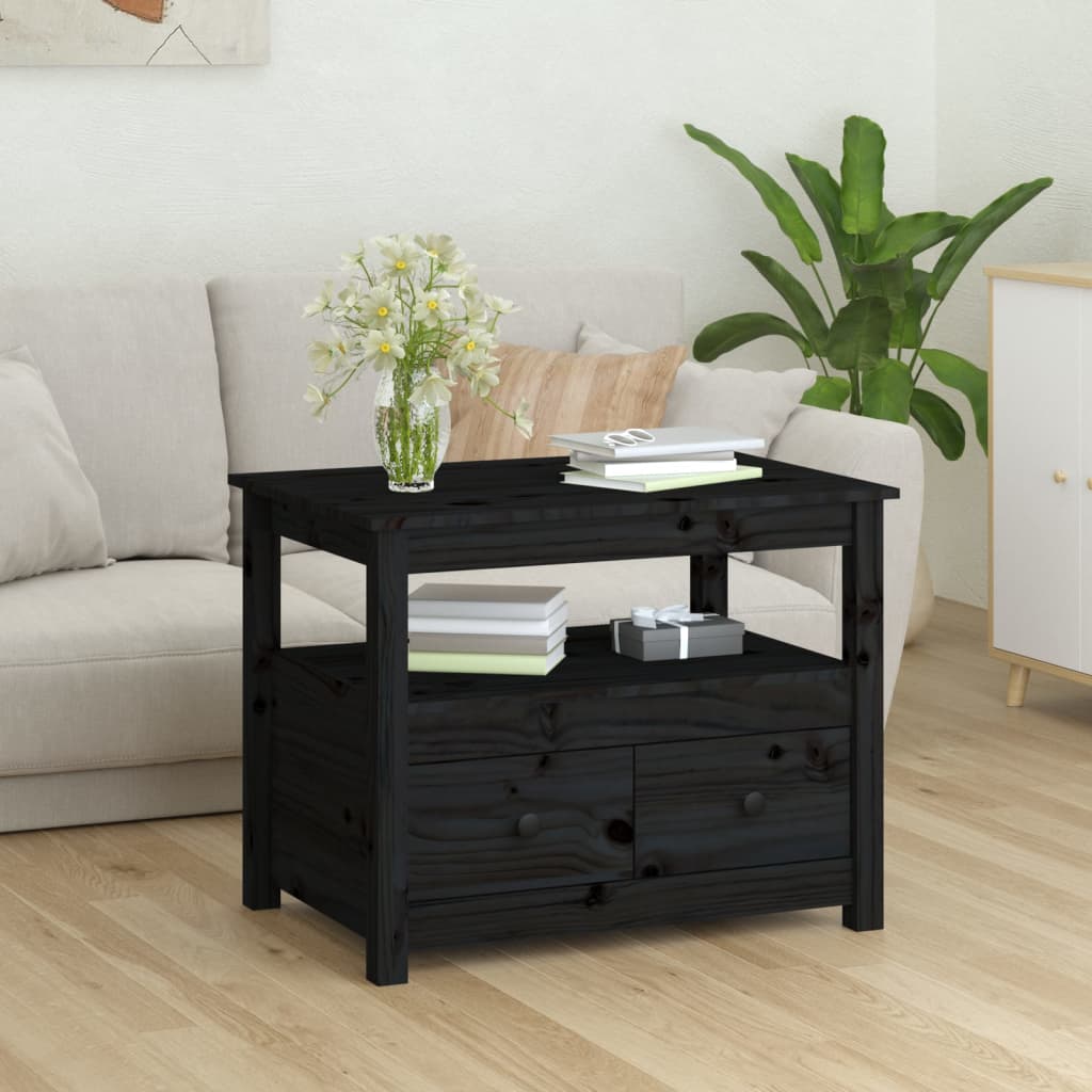 Salongbord Sofabord Svart 71x49x55 cm heltre furu