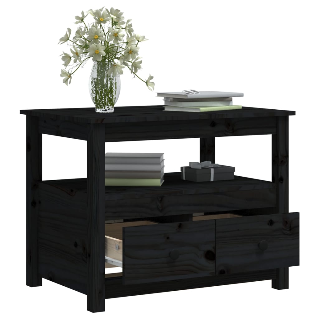 Salongbord Sofabord Svart 71x49x55 cm heltre furu