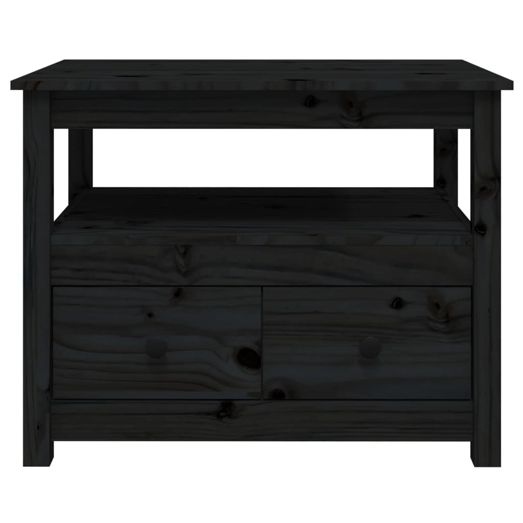 Salongbord Sofabord Svart 71x49x55 cm heltre furu