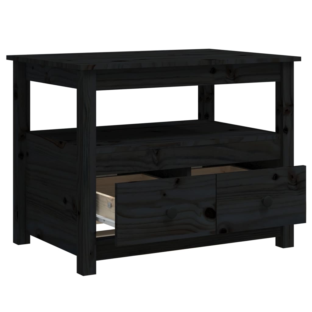 Salongbord Sofabord Svart 71x49x55 cm heltre furu