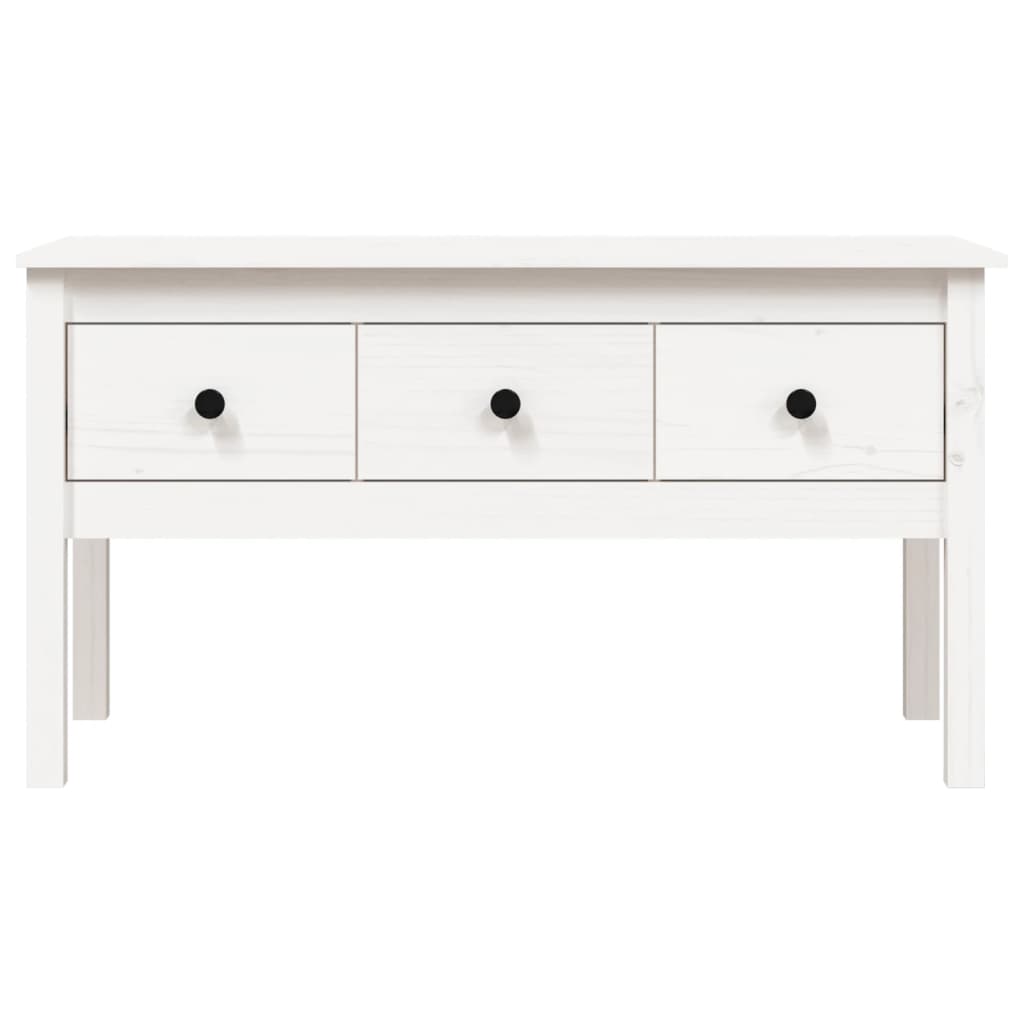 Salongbord Sofabord Hvit 102x49x55 cm heltre furu