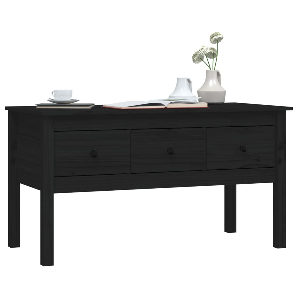 Salongbord Sofabord Svart 102x49x55 cm heltre furu