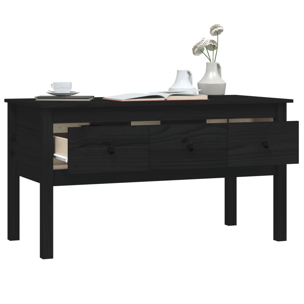 Salongbord Sofabord Svart 102x49x55 cm heltre furu