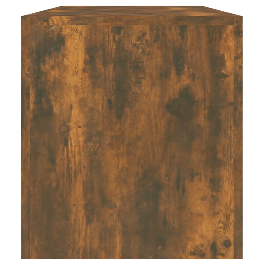 TV-Møbel Røkt EikTV-benk med LED-lys 140x36,5x40 cm