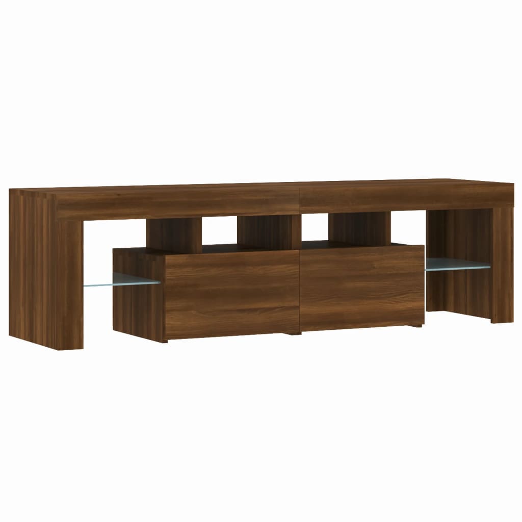 TV-Møbel Brun Eik TV-benk med LED 140x36,5x40 cm