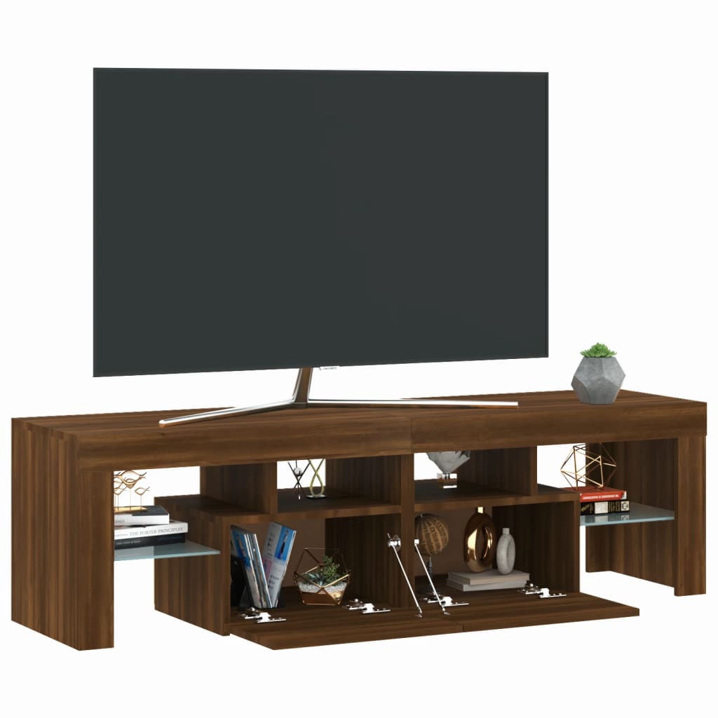 TV-Møbel Brun Eik TV-benk med LED 140x36,5x40 cm