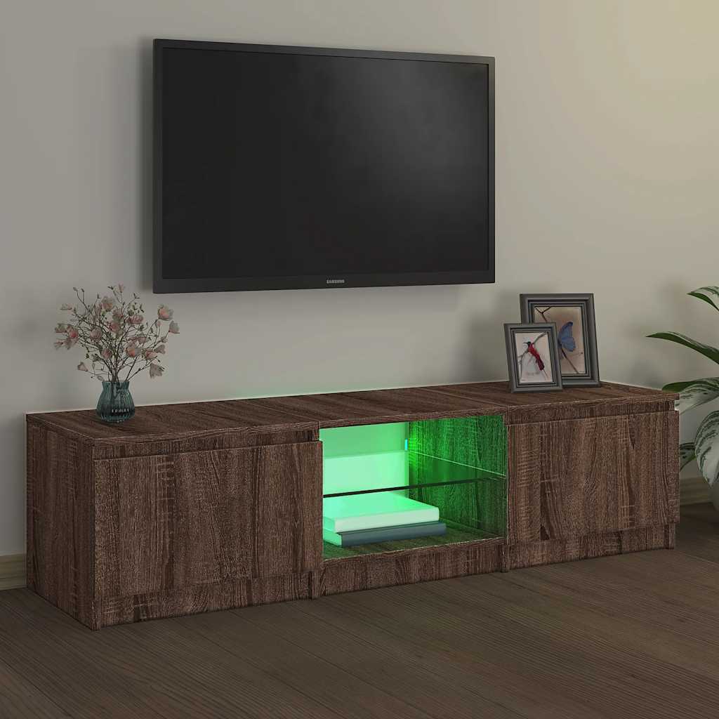 TV-Møbel Brun Eik TV-benk med LED 140x40x35,5 cm
