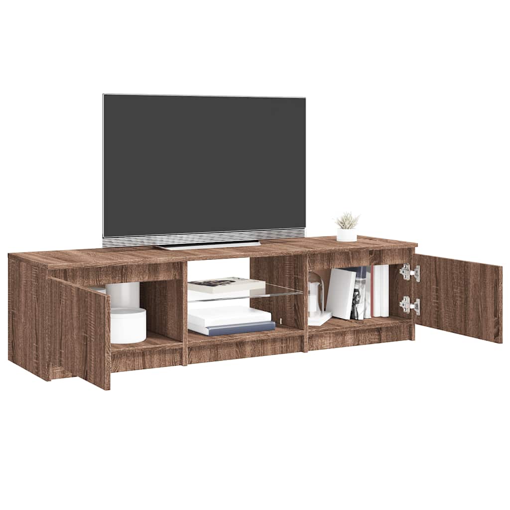 TV-Møbel Brun Eik TV-benk med LED 140x40x35,5 cm