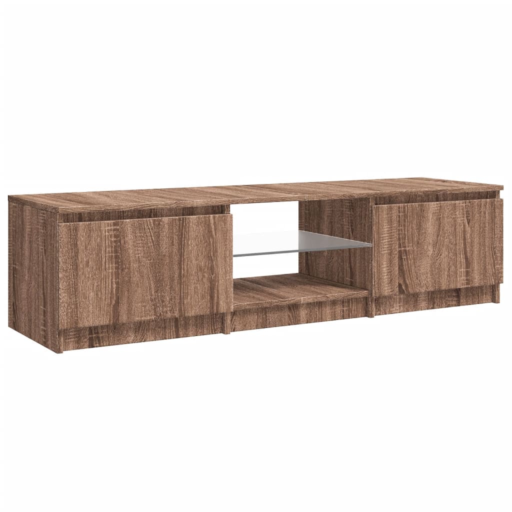 TV-Møbel Brun Eik TV-benk med LED 140x40x35,5 cm