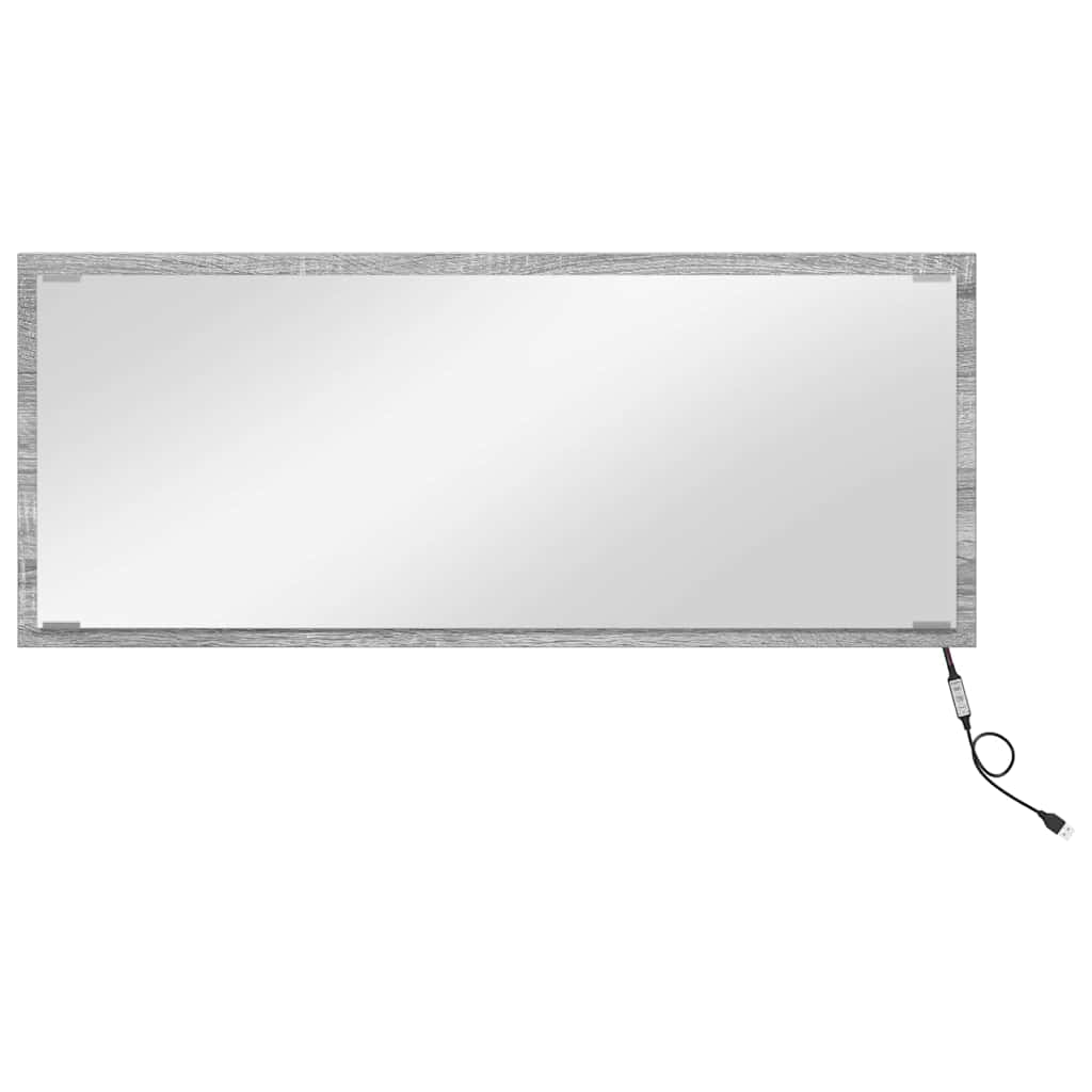Baderomsspeil med LED Lys Sonoma Grå 90x8,5x37 cm