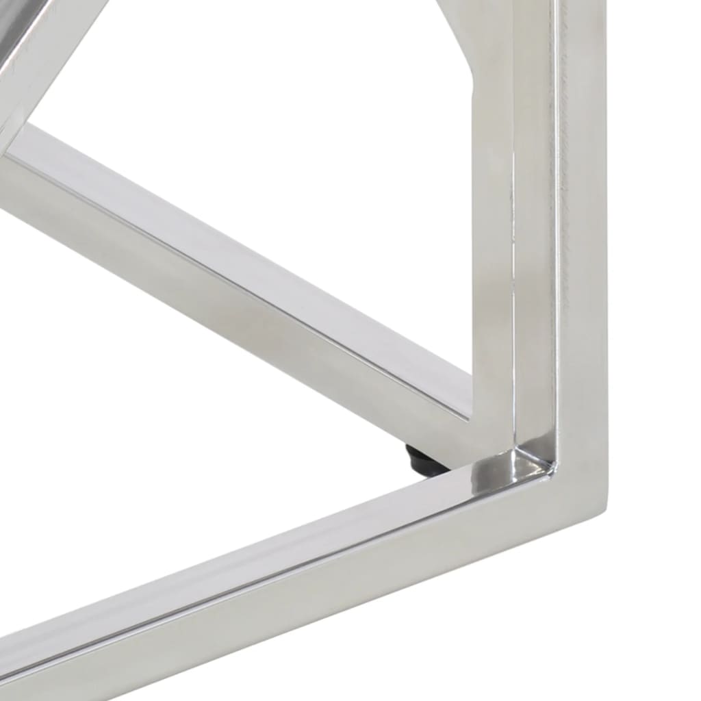 Salongbord Sofabord DIV. sølv rustfritt stål og herdet glass