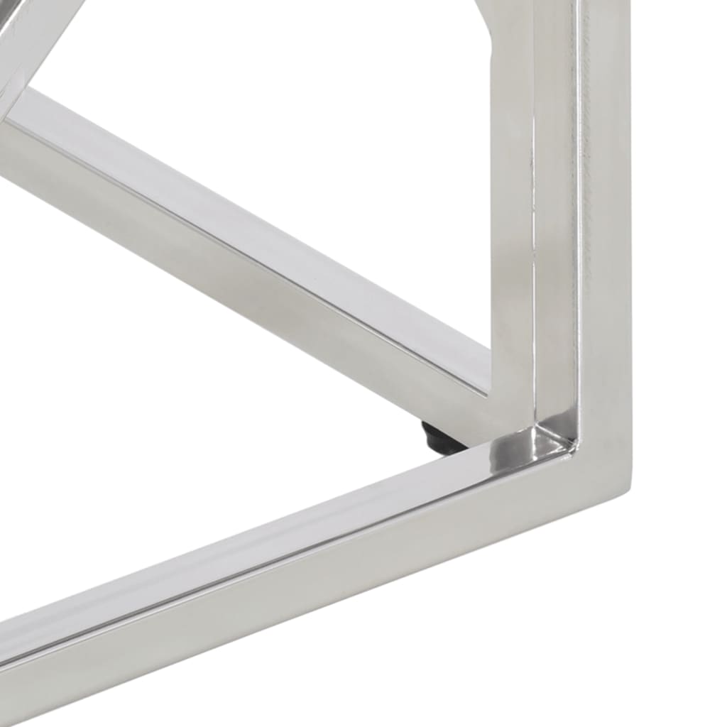 Salongbord Sofabord DIV. rustfritt stål sølv og herdet glass