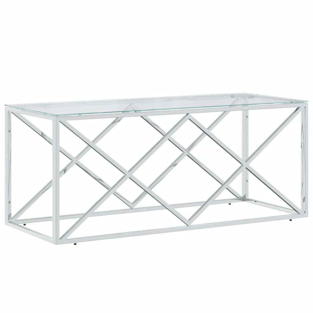 Salongbord Sofabord DIV. rustfritt stål og glass 110x45x45 cm
