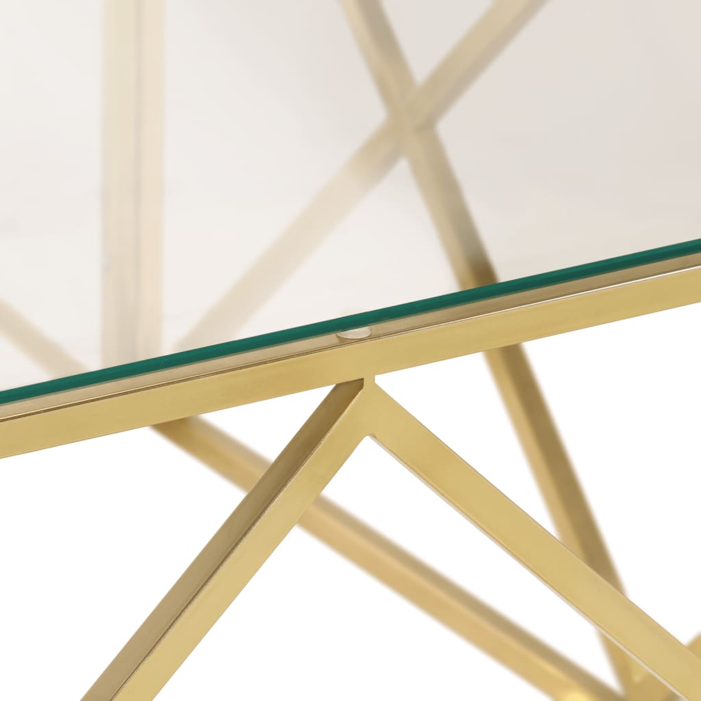 Salongbord Sofabord DIV. rustfritt stål gull og herdet glass