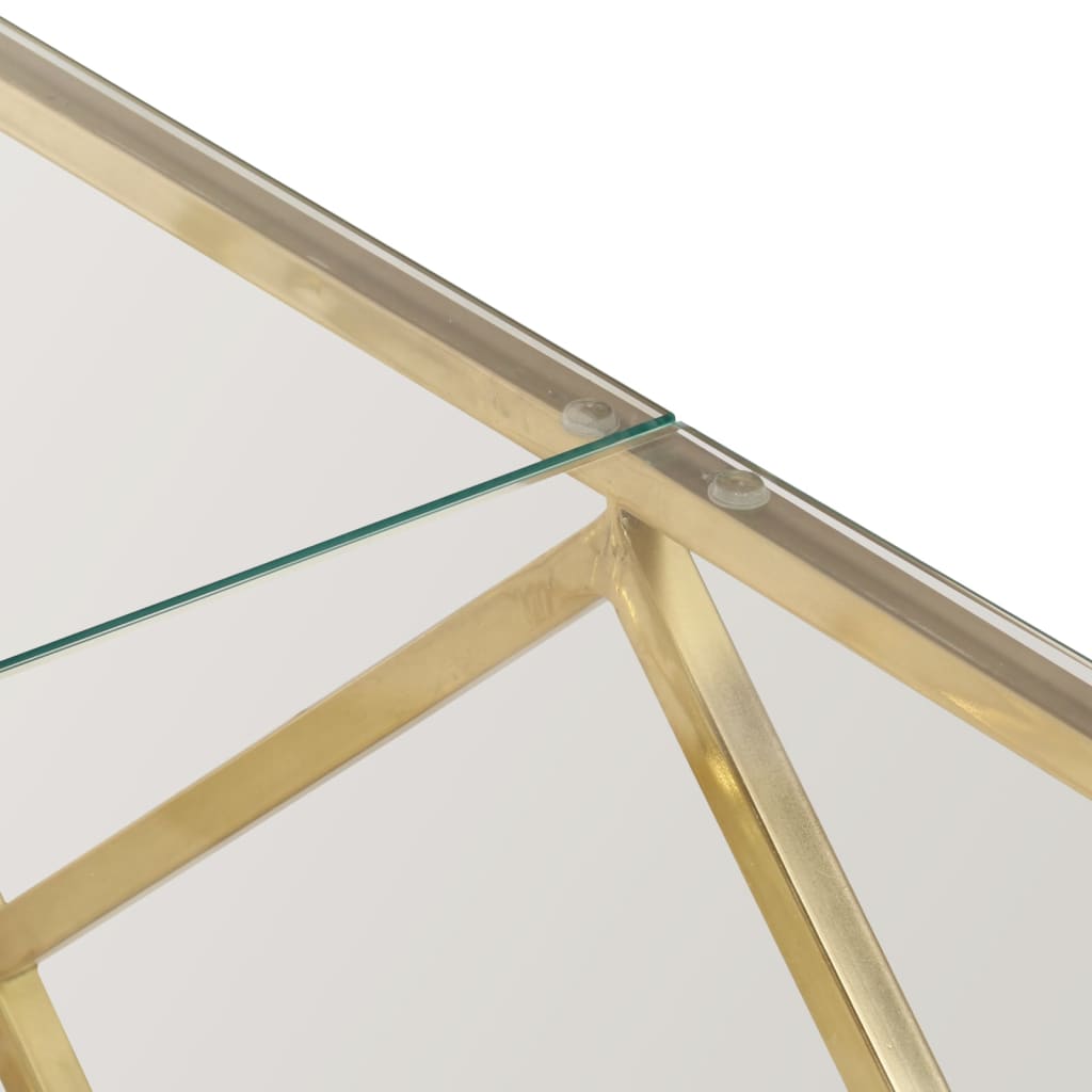 Salongbord Sofabord DIV. rustfritt stål gull og herdet glass