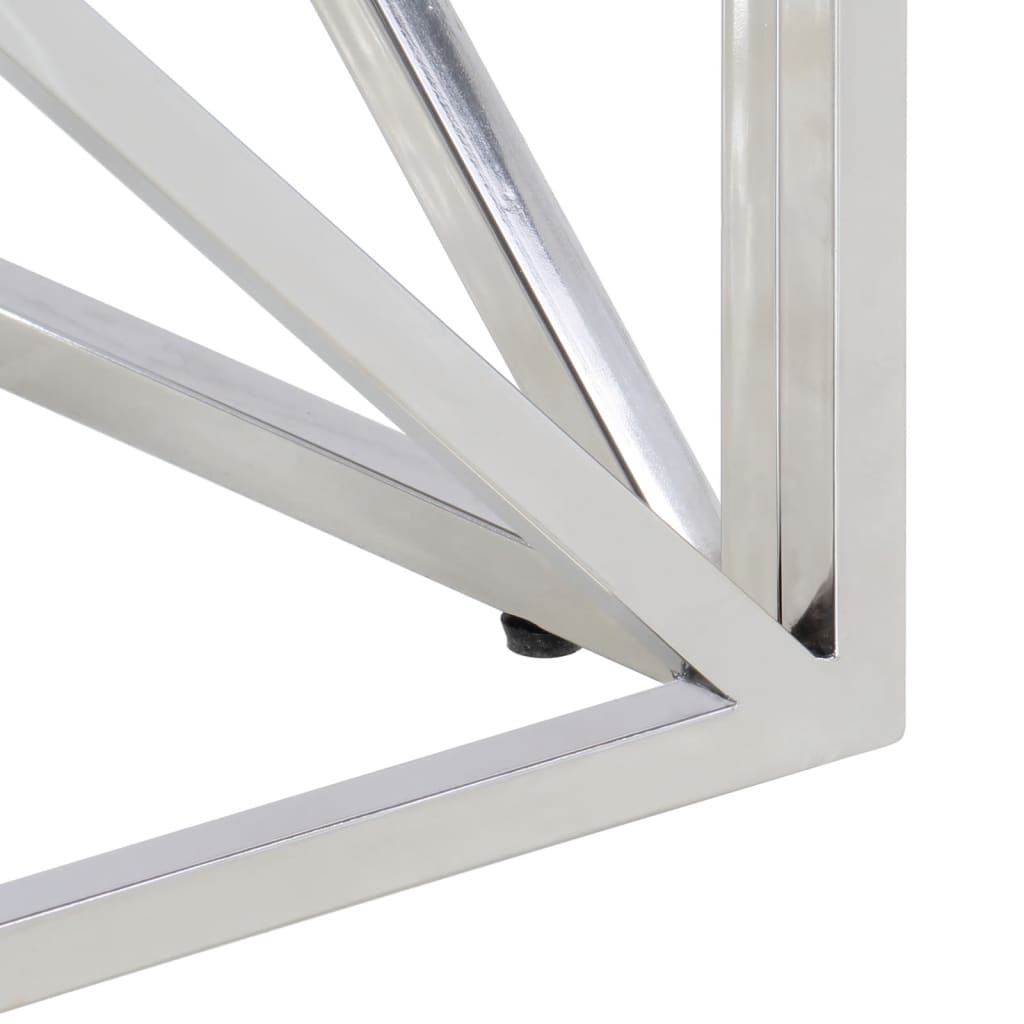 Salongbord Sofabord DIV. sølv rustfritt stål og herdet glass