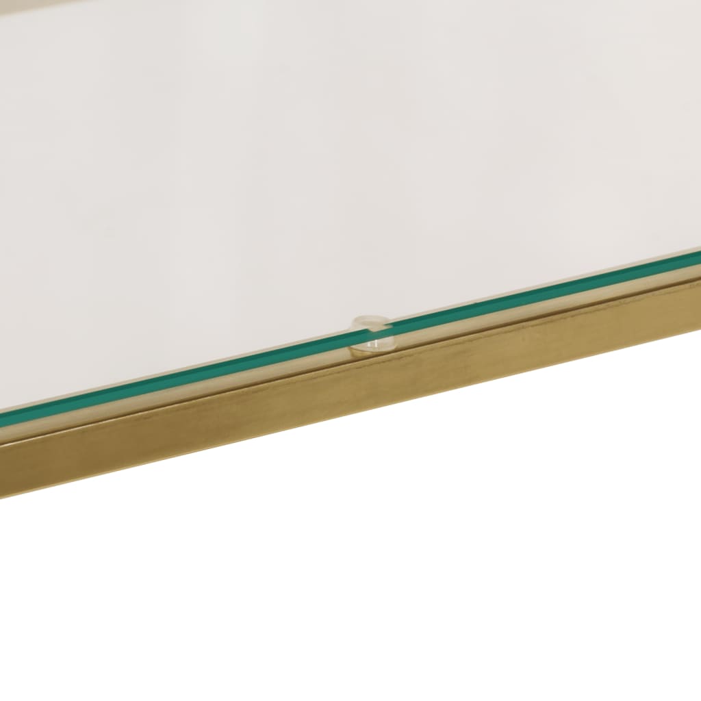 Avlastningsbord konsollbord DIV. gull rustfritt stål og herdet glass