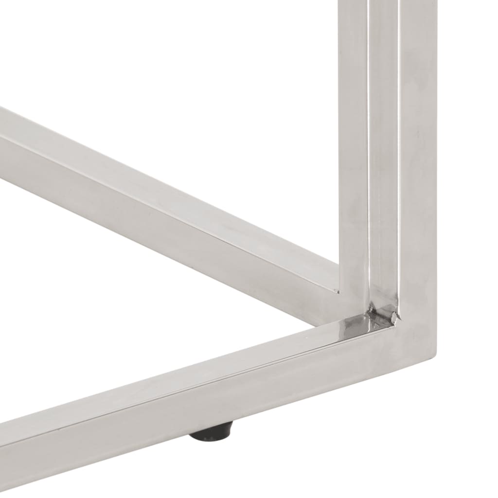 Salongbord Sofabord DIV. sølv rustfritt stål og herdet glass