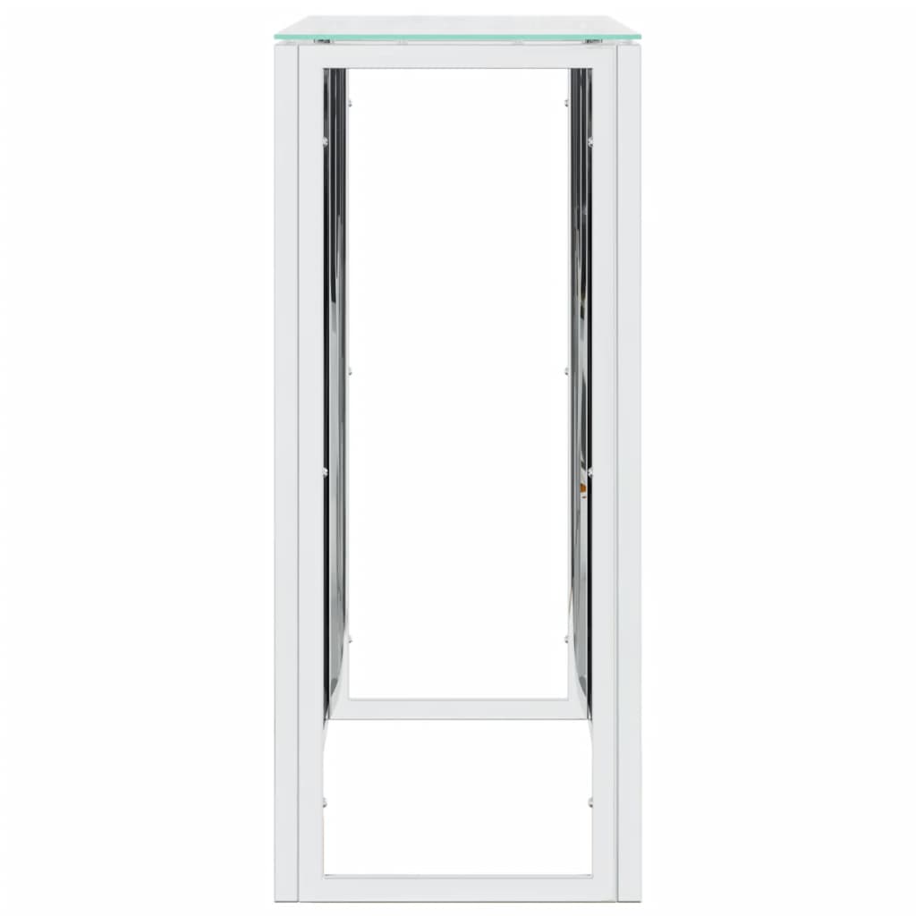 Avlastningsbord konsollbord DIV. 110x30x70 cm rustfritt stål og glass