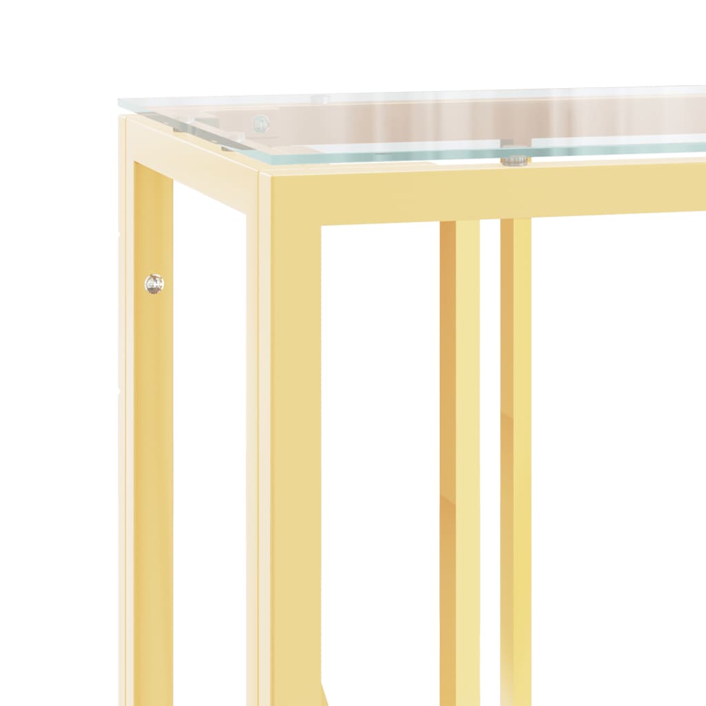 Avlastningsbord konsollbord DIV. 110x30x70 cm rustfritt stål og glass