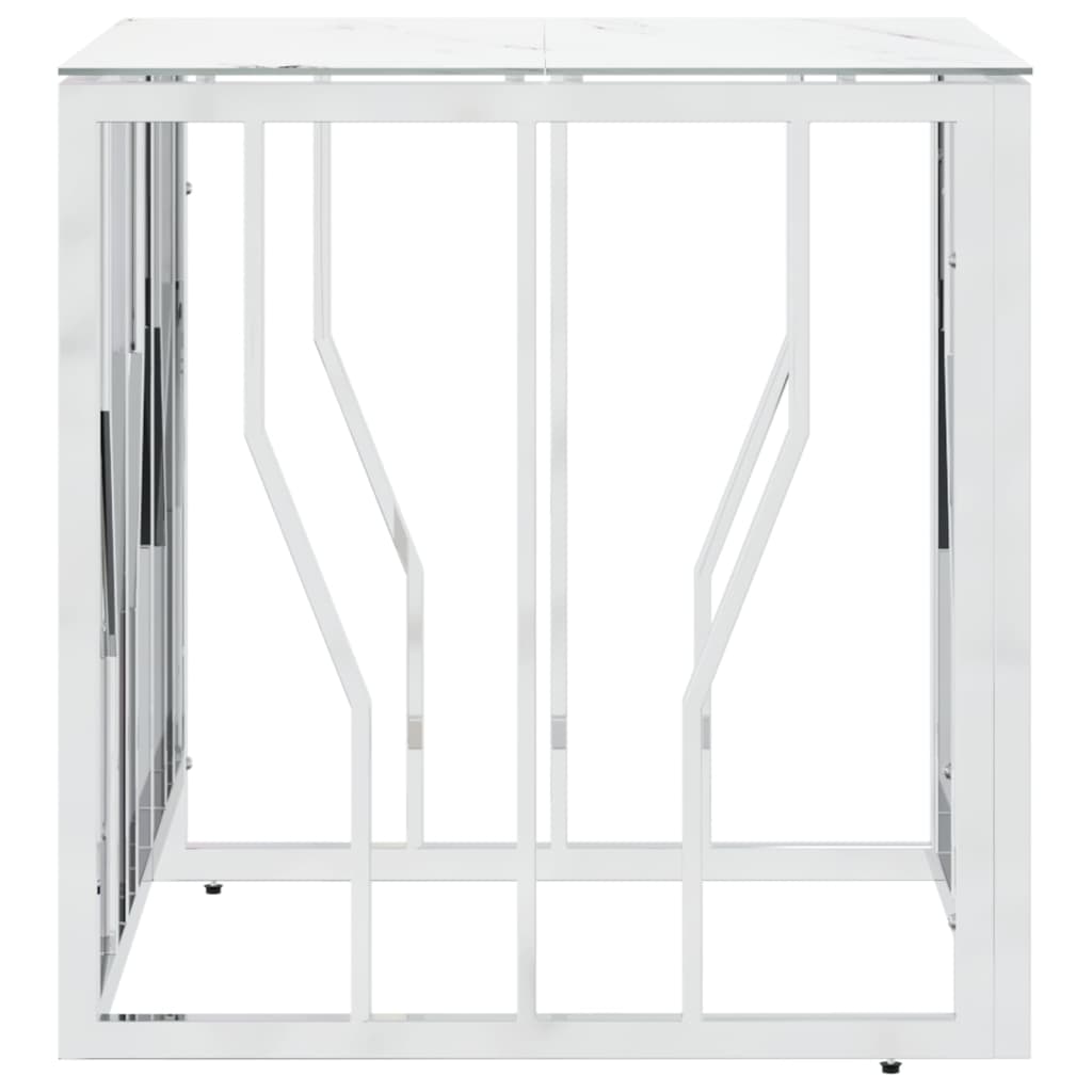 Salongbord Sofabord DIV. rustfritt stål sølv og glass 50x50x50 cm