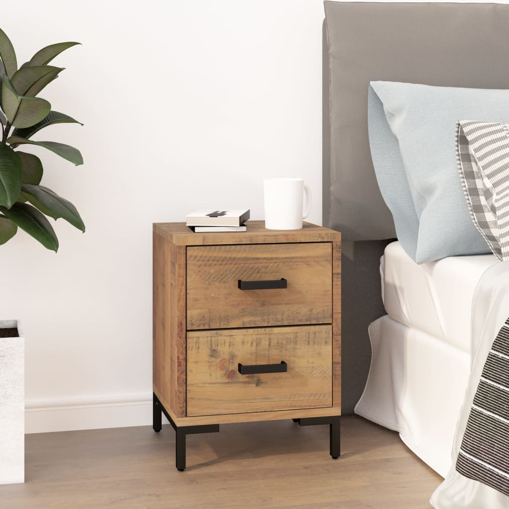Nattbord Sengbord Brun 36x30x45 cm heltre furu