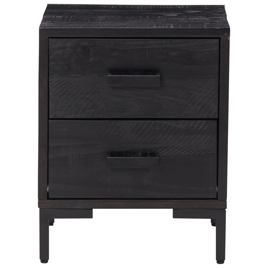Nattbord Sengbord Svart 36x30x45 cm heltre furu