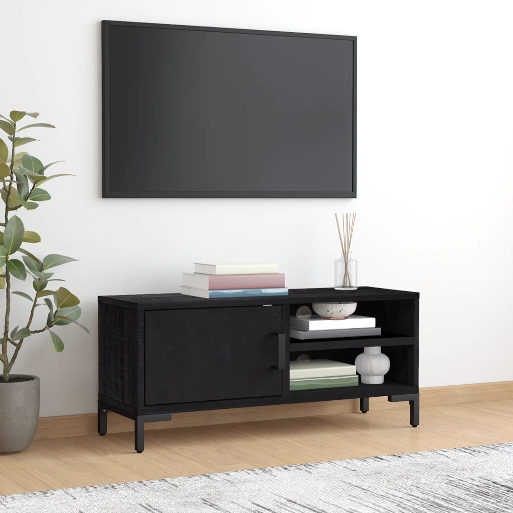 TV-Møbel Svart 90x30x40 cm heltre furu