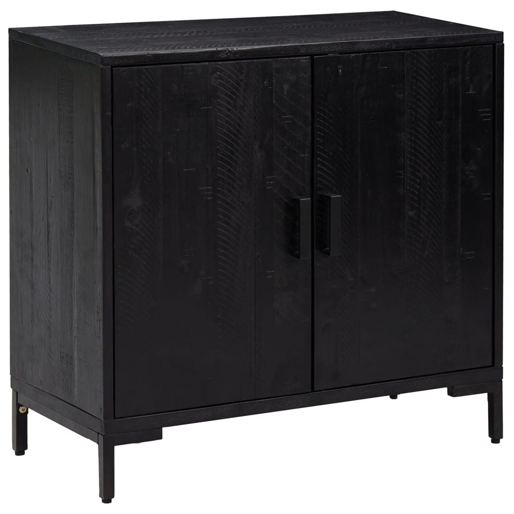 Skjenk Svart 75x35x70 cm heltre furu