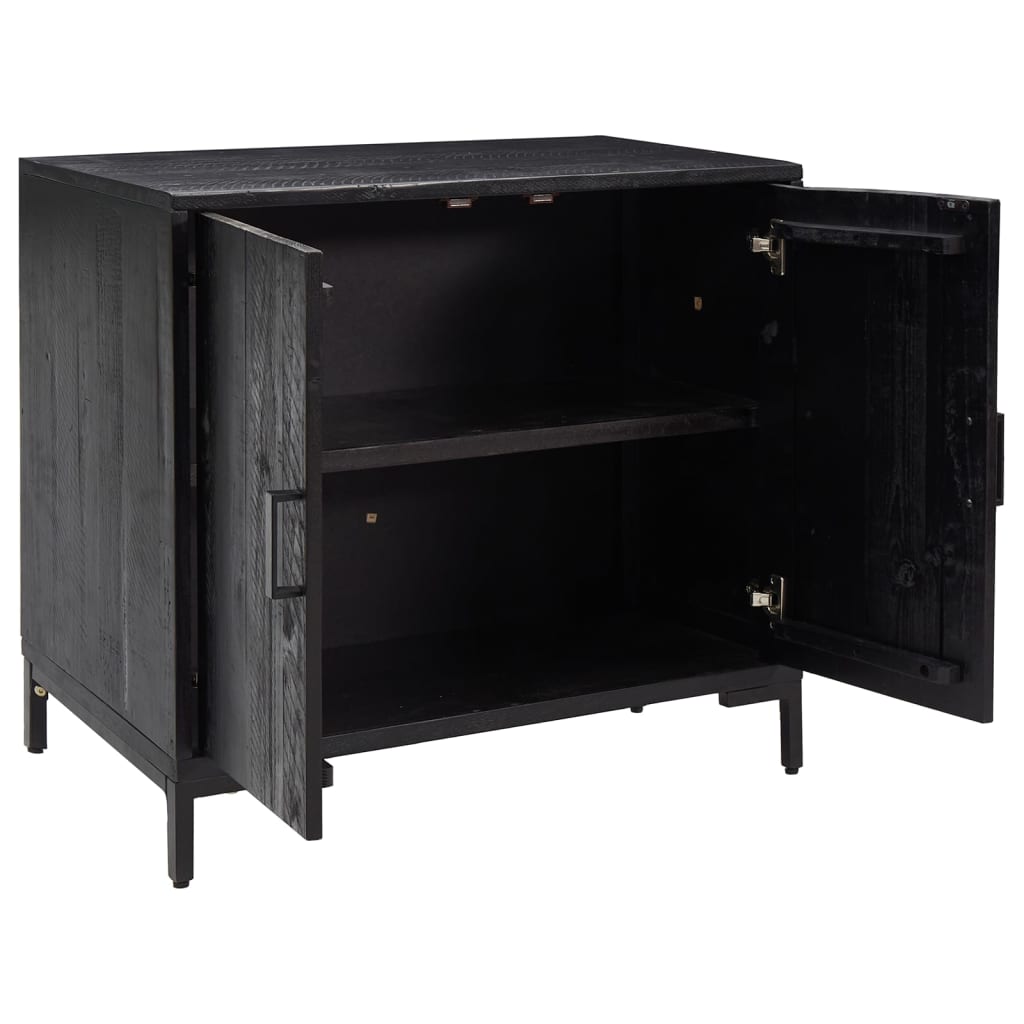 Skjenk Svart 75x35x70 cm heltre furu