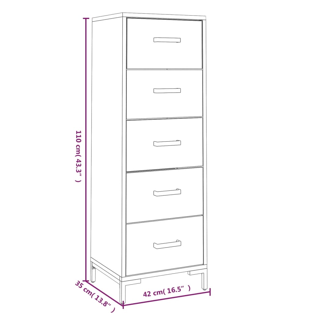 Kommode Tre 42x35x110 cm heltre furu