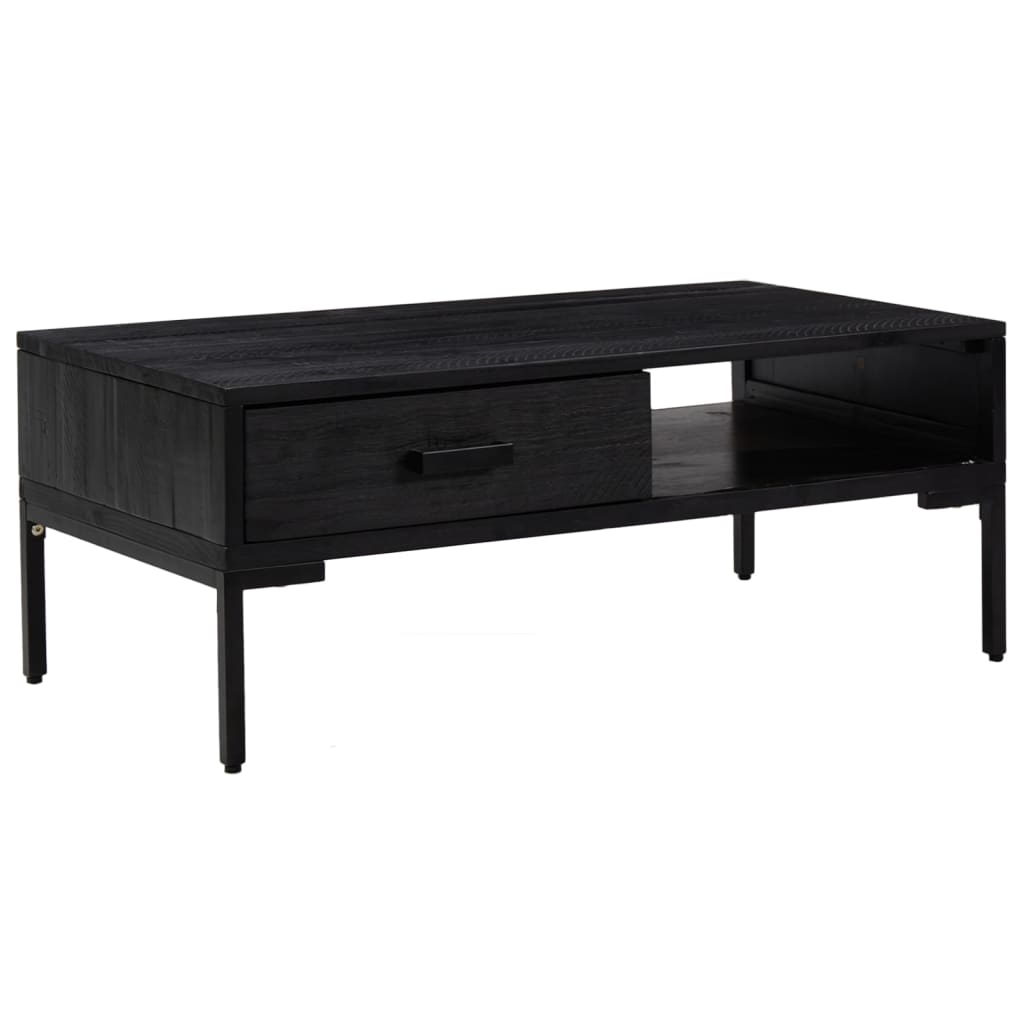 Salongbord Sofabord Svart 90x50x35 cm heltre furu