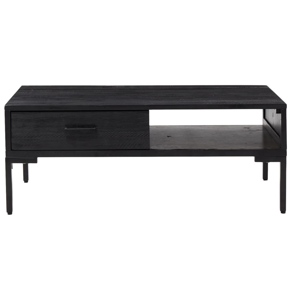 Salongbord Sofabord Svart 90x50x35 cm heltre furu