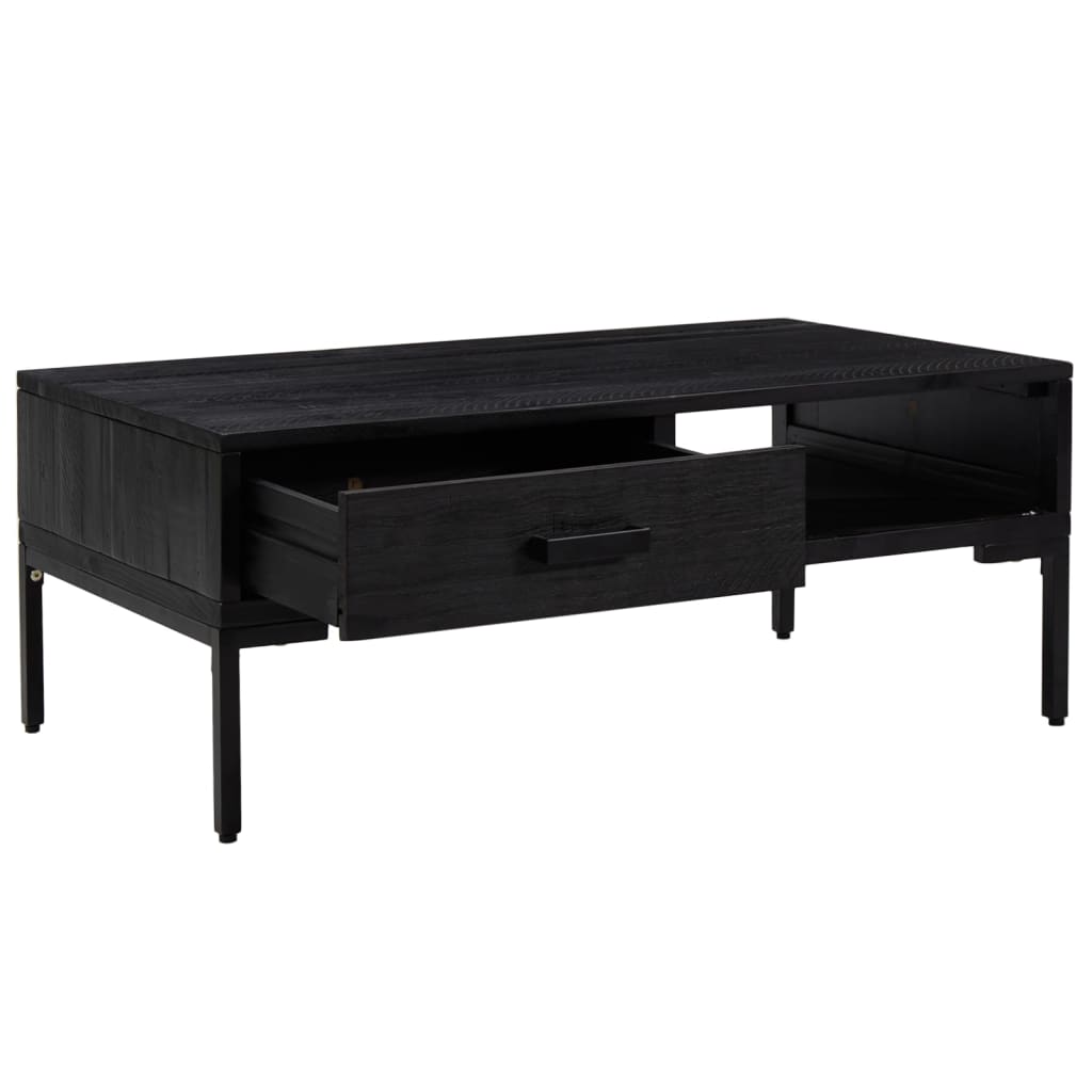 Salongbord Sofabord Svart 90x50x35 cm heltre furu