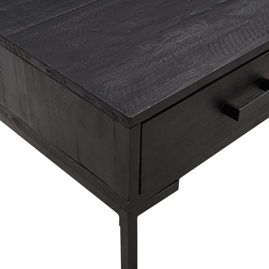 Salongbord Sofabord Svart 90x50x35 cm heltre furu