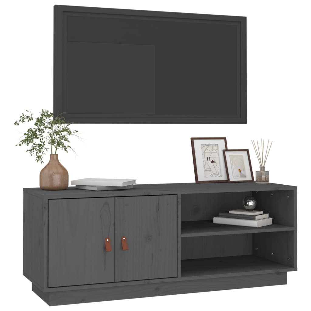 TV-Møbel Grå TV-benk 105x34x40 cm heltre furu