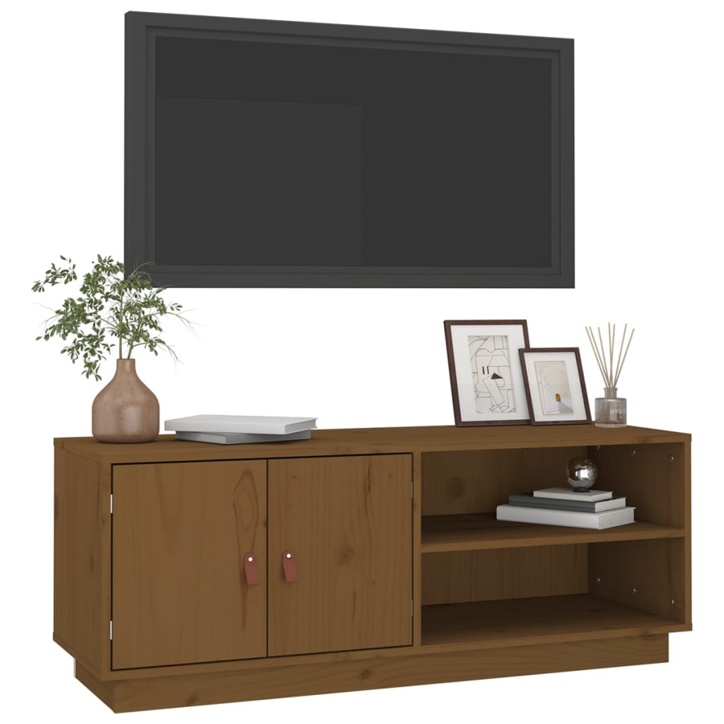 TV-Møbel Brun Tv-benk Honningbrun 105x34x40 cm heltre furu