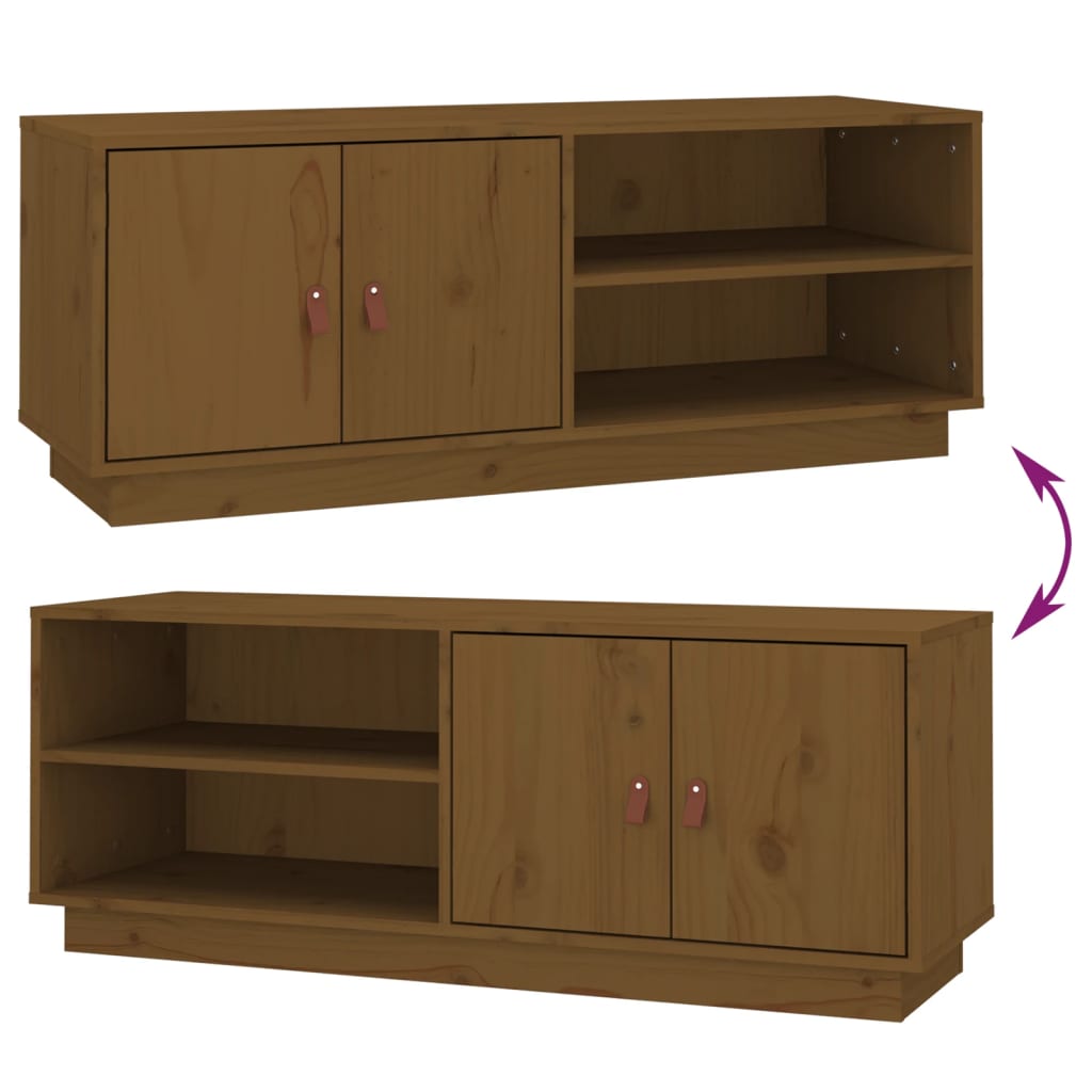 TV-Møbel Brun Tv-benk Honningbrun 105x34x40 cm heltre furu