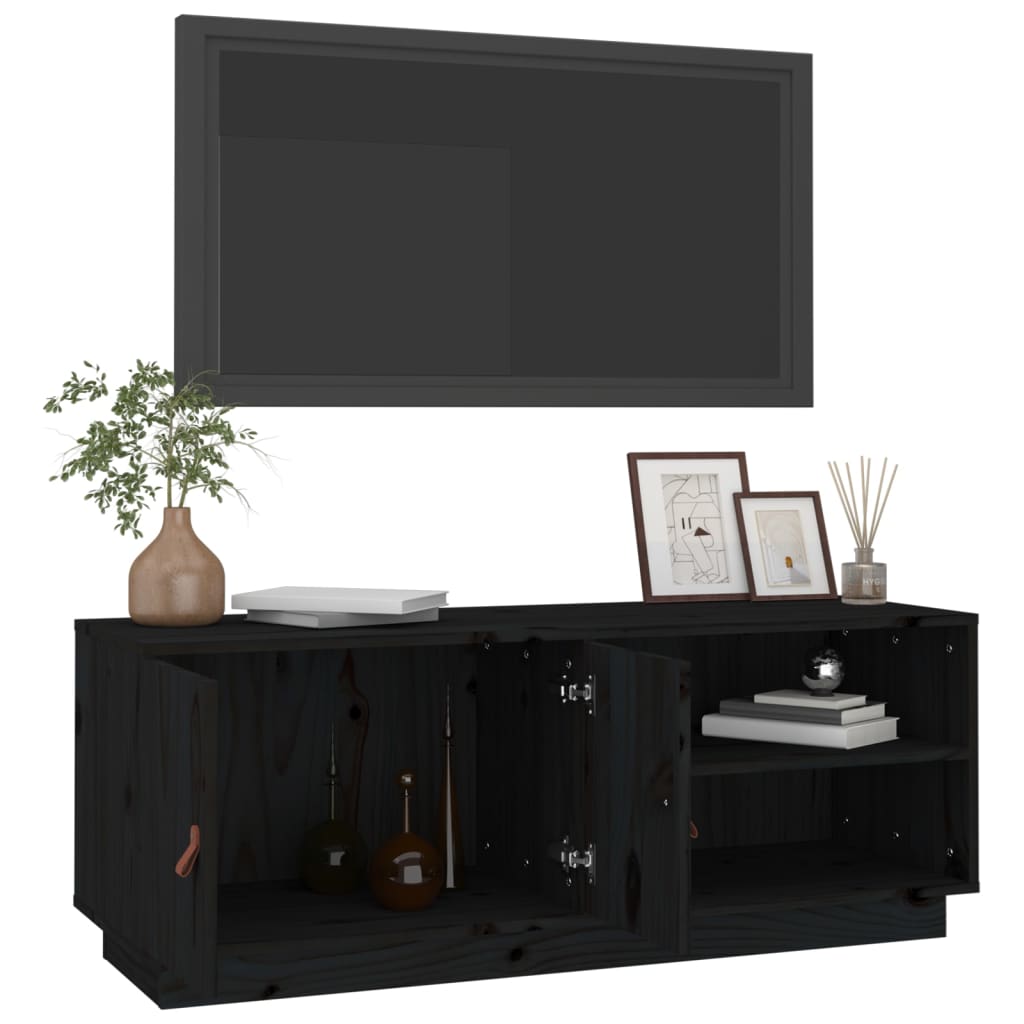 TV-Møbel Svart TV-benk 105x34x40 cm heltre furu