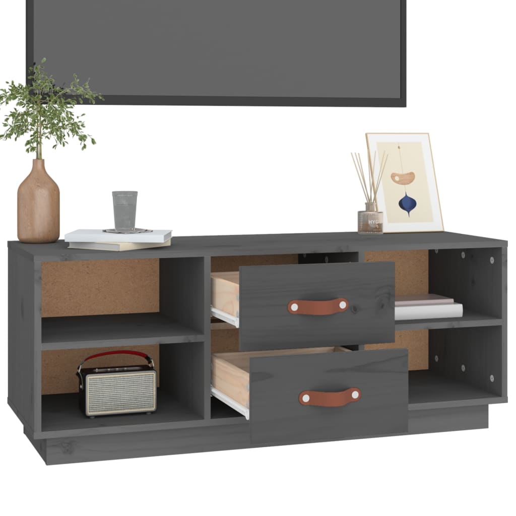 TV-Møbel Grå TV-benk 100x34x40 cm heltre furu