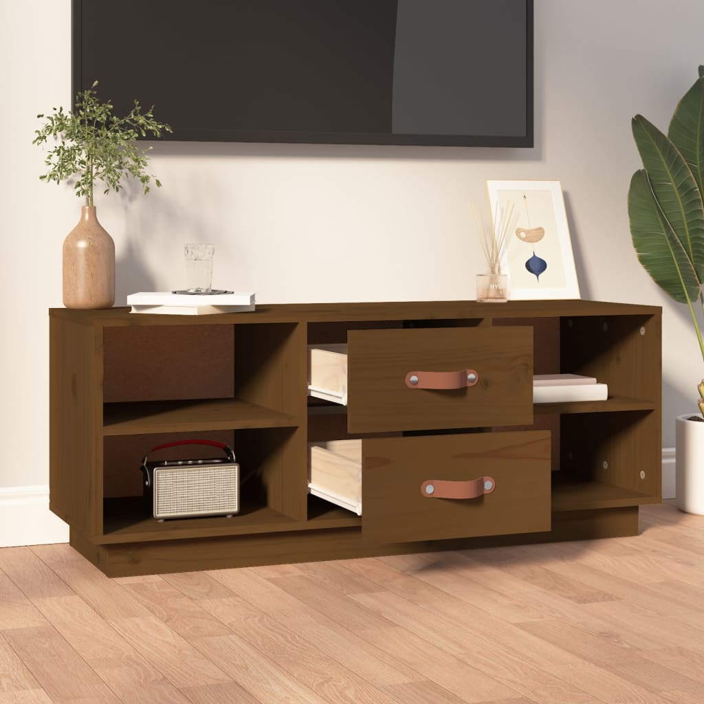 TV-Møbel Honningbrun TV-benk 100x34x40 cm heltre furu