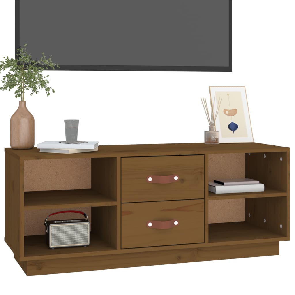 TV-Møbel Honningbrun TV-benk 100x34x40 cm heltre furu