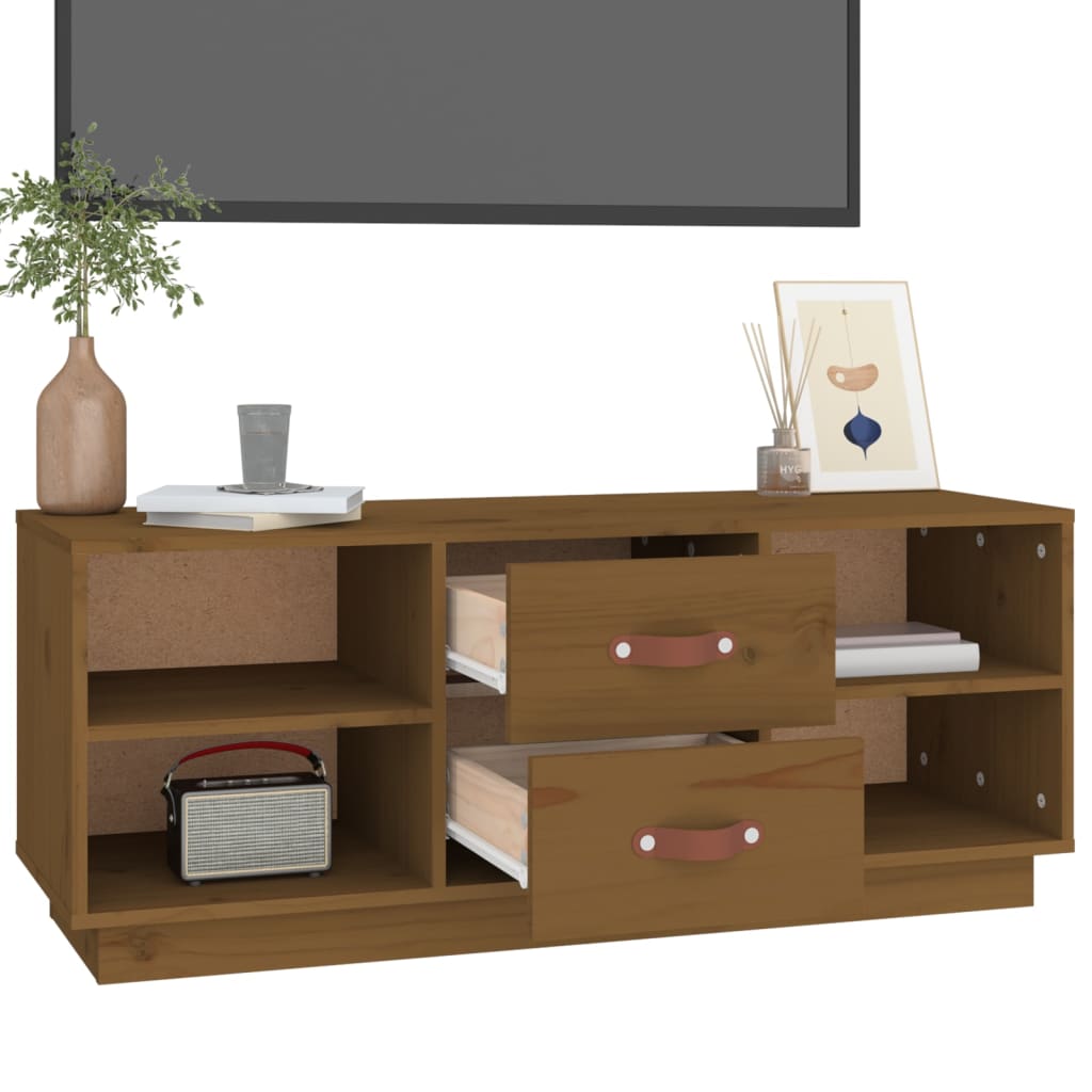 TV-Møbel Honningbrun TV-benk 100x34x40 cm heltre furu