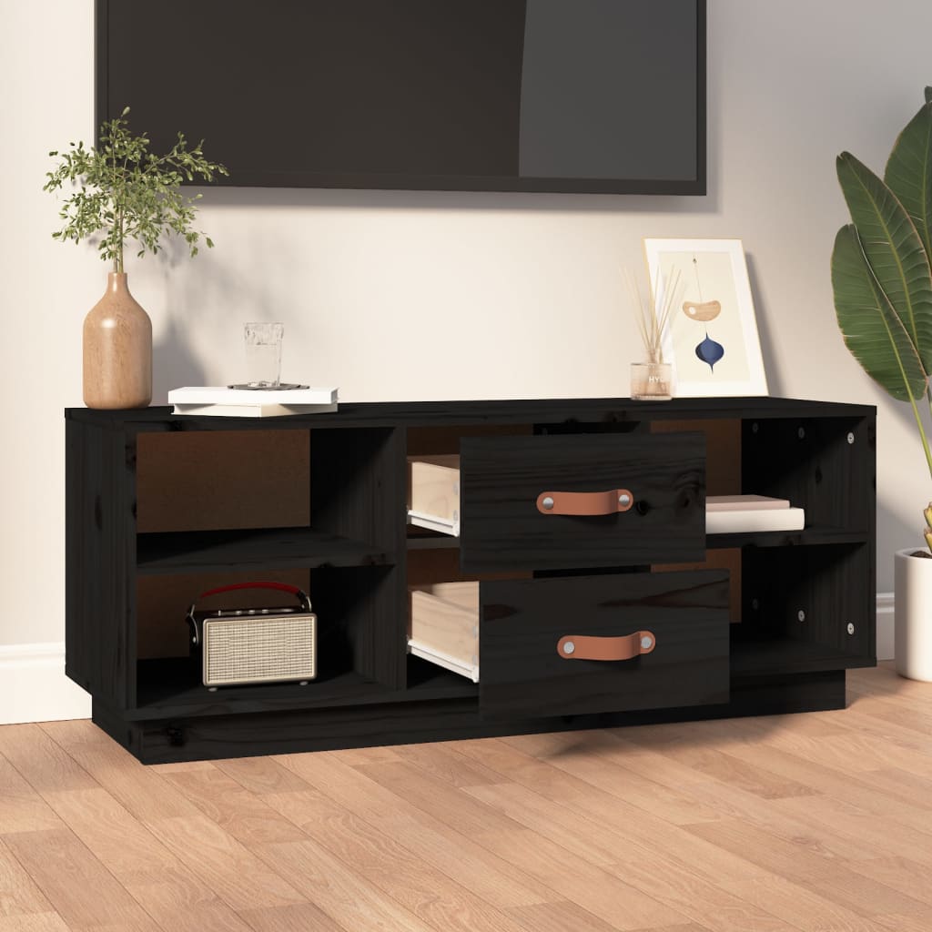 TV-Møbel Svart Tv-benk 100x34x40 cm heltre furu