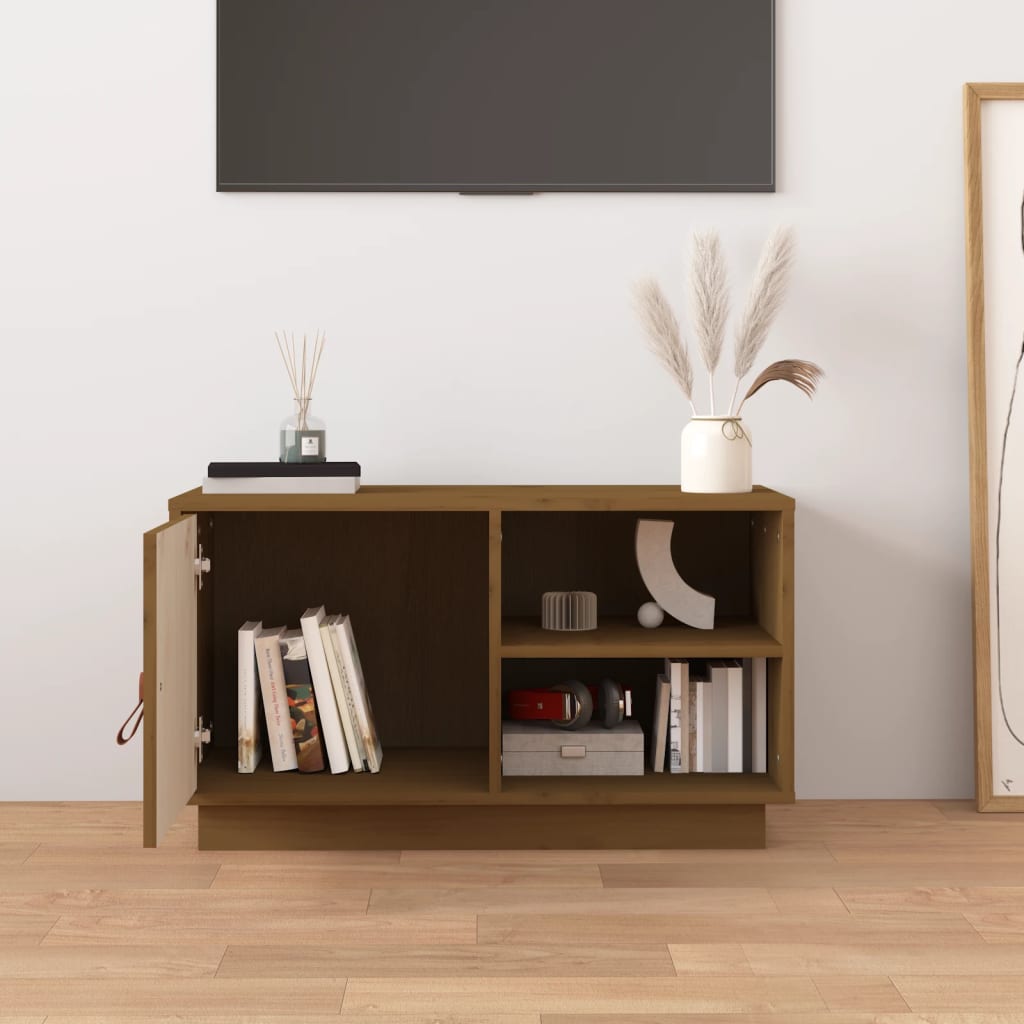 TV-Møbel Brun Tv-benk Honningbrun 70x34x40 cm heltre furu